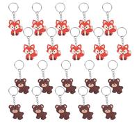 20 Piezas De Cadena De Claves De Animales, Cadena De Llaves De Zorro, Cadena De Llaves De Dibujos Animados, Cadena Clave De Niños, Creyentes De Niños.