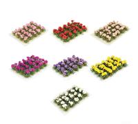 20 piezas de césped estático para mechones, peonías, flores silvestres, para modelo, paisaje ferroviario, diorama, terreno de juego de guerra, 15 mm (peonía)
