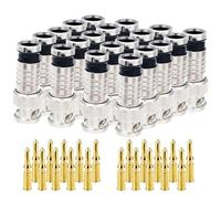 20 piezas de conector de compresión BNC de 75 ohmios acoplador con pin de cobre compatible con RG58-59