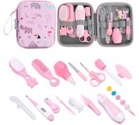 20 piezas de cuidado de bebé y kit de cuidado de bebé, juego de cuidado de niños recién nacidos con cepillo para el pelo, peine, cortaúñas, termómetro, clip para chupete, búsqueda de registro de bebé