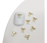 20 piezas de decoración de lazo de metal 3D para uñas, accesorios artísticos para un aspecto llamativo