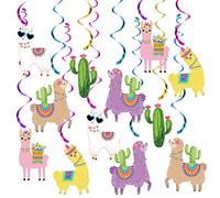20 piezas de decoración de remolino colgante de cactus de llama, fiesta de alpaca, decoración de baby shower para fiesta mexicana del Cinco de Mayo