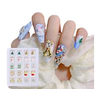 20 piezas de diamantes de imitación de Navidad con diseño de copo de nieve 3D, reno, Papá Noel, Navidad