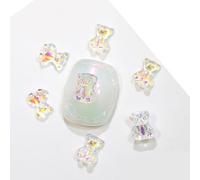 20 piezas de diamantes de imitación de resina de oso para decoración de osos, accesorios coloridos