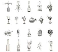 20 Piezas de Dijes para Copas de Vino, Silicona Identificador de Copas de Vidrio de Dijes para Copas de Vino, Marcadores para Copas de Vino con Temática de Vino para Copa de Vino,Copa de Cóctel