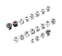 20 piezas de fijaciones de leva de bloqueo, pernos y tuercas for muebles, armarios, camas y cunas, rueda excéntrica de 15 mm, conector triple y tuerca.(M Type-15mmx10mm)