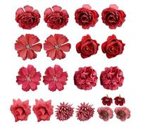 20 Piezas De Flores Artificiales Rojas, Materiales para Manualidades, Decoración Floral, Se Pueden Utilizar para Accesorios para El Cabello, Sombreros, Bolsos, Decoración De Objetos