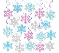 20 piezas de invierno copo de nieve colgante remolinos decoraciones, Navidad colgando techo Streamers púrpura azul blanco copos de nieve guirnalda para invierno país de las maravillas Año Nuevo baby