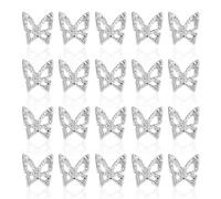 20 piezas de joyería para decoración de uñas con diamantes de imitación, accesorios para decoración de uñas, joyas de aleación de mariposa, decoración de bricolaje