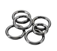20 piezas de llavero con cierre resorte, color dorado, redondo, mosquetón, hebilla, cadena for bolso, for hacer joyas y llaves Para bolsos(Black,28mm)