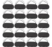 20 Piezas de Máscara de Ojos Antifaz de Ojos para Dormir Juego Viaje con Almohadilla de Nariz (Negro)