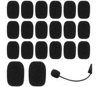 20 piezas de micrófonos cortavientos, parabrisas de espuma, mini micrófono, filtro de ruido, ideal para enseñanza, actuación en escenarios y reuniones en línea, 8 × 23 × 30 mm (negro)