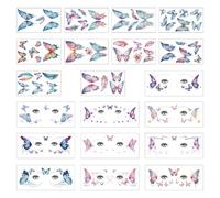 20 Piezas De Pegatinas De Tatuaje, Forma De Ojo De Mariposa Sexy, Accesorios De Belleza Personalizados, Pegatinas De Tatuaje Temporal De Carnaval De Fiesta.
