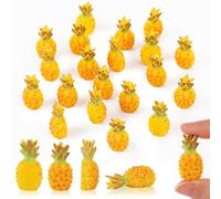 20 piezas de piña pequeña 3D para casa de muñecas, microresina, frutas, mini cosas para decoración de jardín de hadas