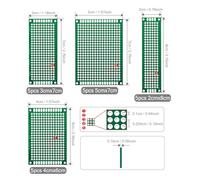 20 Piezas de Placa PCB de Doble Cara 2x8, 3x7, 4x6, 5x7, estañada con Agujeros pasantes FR4, Kit de prototipos de Circuito Impreso Universal for Bricolaje