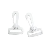 20 piezas de plástico blanco giratorio gancho hebilla mosquetones anillos bucle correa equipaje bolsa (50 mm) ET1441