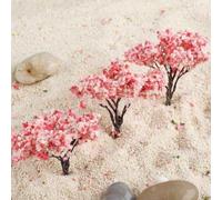 20 piezas de plástico en miniatura Sakura árboles para cerezo planta modelo de representación ferroviaria diseño paisaje diorama decoración y modelado de paisaje