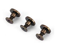 20 Piezas de Remaches de Latón Cabeza Plana con Tornillos y Tuercas para Cuero y Accesorios de Manualidades 5mm