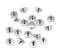 20 piezas de reparación de tornillo de fijación de poste de cabeza plana redonda tornillos de Chicago botones de remache de clavo de metal con tornillos ranurados (6.5mm)