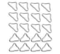 20 Piezas de Repuesto Anillos Triangulares, para Trampolín | Hebilla en V para Correas y Lonas, Acabado Plateado, Uso en Reparaciones Exteriores y Húmedas