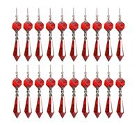 20 piezas de repuesto para candelabros de cristal rojo con prismas de car mbano y cuentas octagonales, colgantes de cortina de cristal DIY de 38