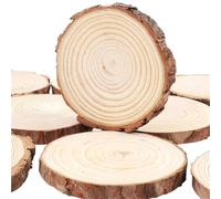 20 piezas de rodajas de madera natural sin terminar de 3 a 20 cm de grosor, kit de manualidades, círculos, manualidades, adornos navideños, bricolaje con corteza para Para Manualidades(5-6cm)