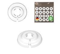 20 Piezas de rosetas individuales para tuberias de calefaccion, diferentes tamaños para diámetros de tubo de 15mm a 22mm, embellecedor, cubre tubos radiador, tapa, polietileno biológico blanco (18mm)