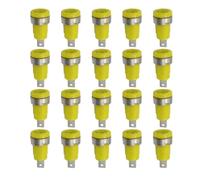 20 piezas de seguridad aislada, 32A, 4mm, Terminal toma banana, 5 colores, conector cable poste unión montaje en Panel hembra(CP Yellow x 20pcs)