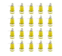 20 piezas de seguridad aislada, 32A, 4mm, Terminal toma banana, 5 colores, conector cable poste unión montaje en Panel hembra(LW Yellow x 20pcs)
