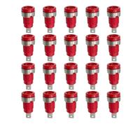 20 piezas de seguridad aislada, 32A, 4mm, Terminal toma banana, 5 colores, conector cable poste unión montaje en Panel hembra(CP Red x 20pcs)