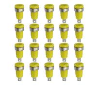 20 piezas de seguridad aislado, 32A, 4mm, Terminal de toma de Banana, 5 colores, conector hembra de montaje en Panel, conector de cable de poste de unión(CP Yellow x 20pcs)