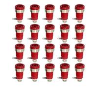 20 piezas de seguridad aislado, 32A, 4mm, Terminal de toma de Banana, 5 colores, conector hembra de montaje en Panel, conector de cable de poste de unión(LW Red x 20pcs)