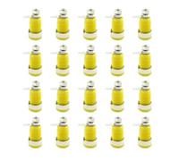 20 piezas de seguridad aislado, 32A, 4mm, Terminal de toma de Banana, 5 colores, conector hembra de montaje en Panel, conector de cable de poste de unión(LW Yellow x 20pcs)