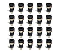 20 piezas de seguridad aislado, 32A, 4mm, Terminal de toma de Banana, 5 colores, conector hembra de montaje en Panel, conector de cable de poste de unión(LW Black x 20pcs)