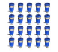 20 piezas de seguridad aislado, 32A, 4mm, Terminal de toma de Banana, 5 colores, conector hembra de montaje en Panel, conector de cable de poste de unión(LW Blue x 20pcs)