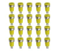 20 Piezas De Seguridad Aislado, 32A, 4mm, Terminal Toma Banana, 5 Colores, Conector Hembra Montaje En Panel, Cable Poste Unión(CP Yellow x 20pcs)