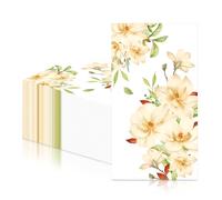 20 piezas de servilletas de papel de orquídea blanca, servilletas con flores, servilletas para cóctel y cena, servilletas de papel de gardenia blanca, servilleta de tisú para decoración de mesa para