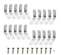 20 Piezas de Soporte de Esquina, 50x50mm Conectores de Angulo, Soporte de Angulo de Acero Inoxidable en Forma de L con Tornillos