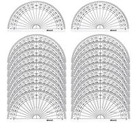 20 Piezas de Transportador de Plástico Transportador de Ángulo 180 Grados para Medición de Ángulo Matemáticas de Estudiante, 4 Pulgadas, Transparente
