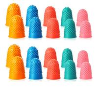 20 Piezas Dedal de Goma de Oficina para Tarea de Clasificación Contar Dinero Pegamento Caliente y Juegos Deportivos Protector Reutilizable Grueso Tamaños Variados Azul Naranja Verde Rojo Rosa