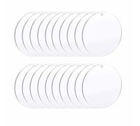 20 Piezas Disco Redondo Transparente, Discos Acrílico en Blanco, Acrílico Transparente Panel, Creado Realizar Colgantes Decorativos y Exponer Productos(5cm)