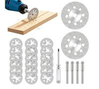 20 Piezas Discos de Corte de Diamante para Herramienta Rotativa, Accesorios Compatibles con Dremel (3000/4250/8260), Mini Disco de Corte para Vidrio, Piedra y Cerámica con Vástago de 3 mm