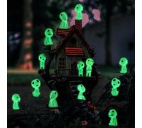 20 Piezas Elfos Luminosos, Elfos de áRboles Luminosos, Princesa Mononoke Figura, Elfos Luminosos Hechos de Resina, Mini Fantasma Luminoso, para Decoración Interior, Exterior de Hogar,Jardín (B)