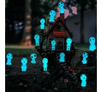20 Piezas Elfos Luminosos, Elfos de áRboles Luminosos, Princesa Mononoke Figura, Elfos Luminosos Hechos de Resina, Mini Fantasma Luminoso, para Decoración Interior, Exterior de Hogar,Jardín (A)