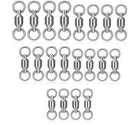 20 piezas Emerillones de Pesca Broches Giratorios Conectores Emerillones Imperdibles de Pesca Rolling Swivels Alta Resistencia Rodamiento de Bolas Giratorio con Sólido Anillos