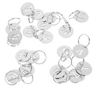 20 Piezas Etiquetas de Número Redondas 23mm de Acero Inoxidable | Plata, Metal Resistente al Desgaste, Gestión de Llaves y Equipaje, Uso Escolar y Armarios