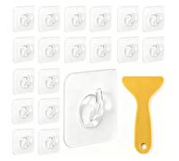 20 Piezas Gancho Adhesivo Transparentes, Colgadores fuertes Sin perforar | Gancho De Pared Multifuncionales Ganchos Autoadhesivos Para Cocina, Baño, Puerta