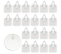 20 Piezas Ganchos Autoadhesivos Invisibles, Ganchos para Placas Autoadhesivos con Gancho de Metal Sujetador de Marco Adhesivo Ganchos para Colgar Platos, Cuadros, Arte Decorativo (Cuadrada)