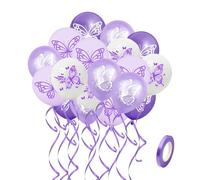 20 Piezas Globos De Mariposa Morada, 1 Rollo De Cinta Morada, Mariposas De Decoración De Cumpleaños, Decoraciones De Cumpleaños Moradas, Globos De Aluminio De Mariposa Azul Y Morada