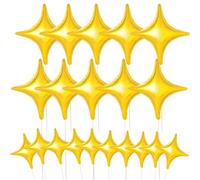 20 Piezas Globos Dorados De Estrella De Cuatro Puntas, Globos De Estrella De Papel De Aluminio, Globos De Decoración De Estrella De Cuatro Puntas, Cumpleaños Y Graduaciones